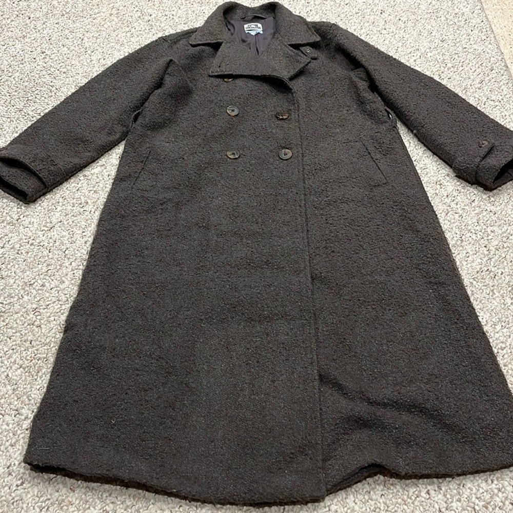 Future Collective Notched Lapel Double Breasted Trench Coat Sz Small Gray
